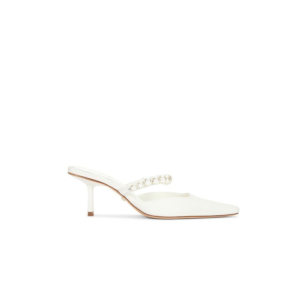 New RAYE Paz Slingback in Ivory white leather pearl kitten heels bridal wedding